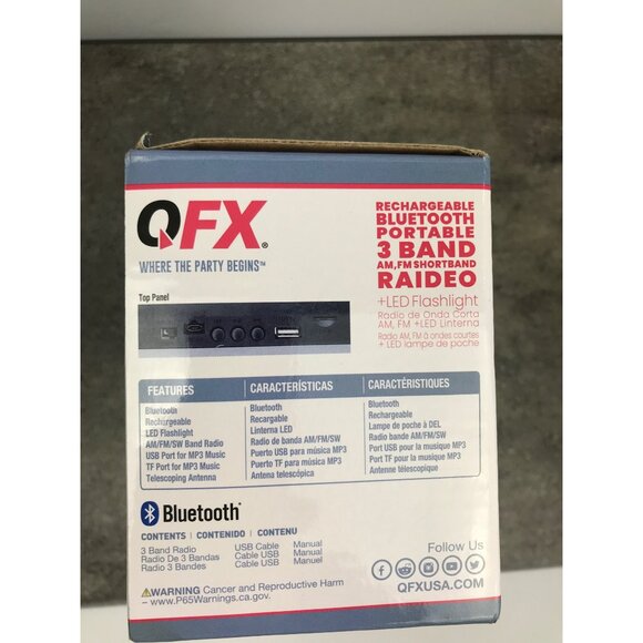 OFX 3 Band AM/FM Shortband Radio Bluetooth Rechargeable With LED Flashlight - Picture 10 of 11